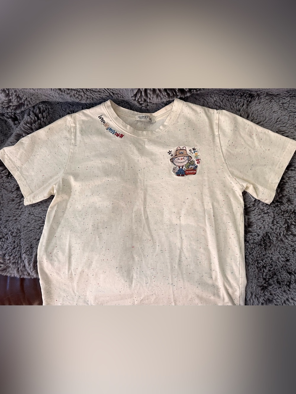 Rare! Labubu Speckled Short-Sleeve Tee art ulekey Korea size19 (women M (6-8))